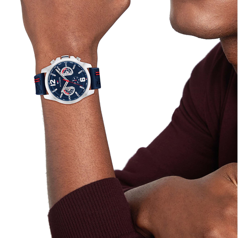 Tommy Hilfiger Navy Silicone Multi-function Men's Watch